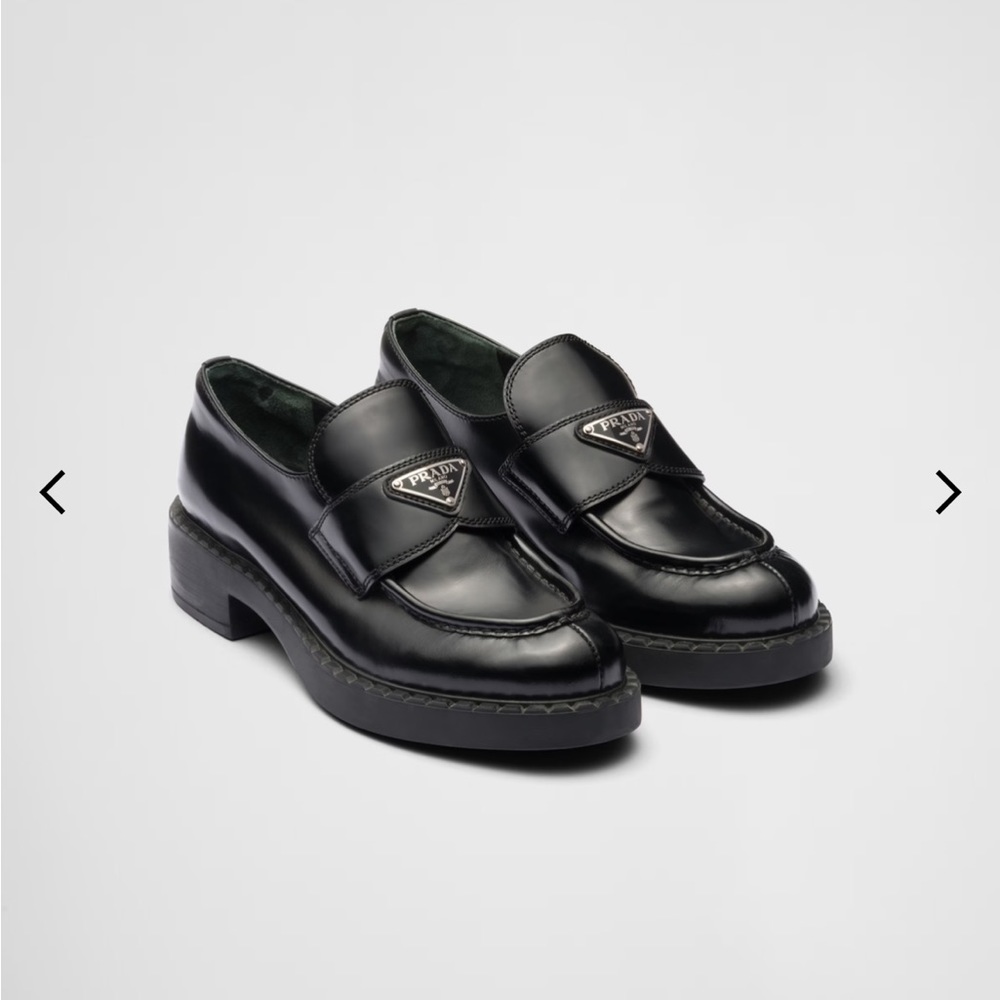 PRADA Black Leather Loafers